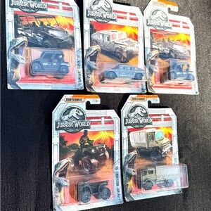 Match Jurassic World Adventure Vehicle Set of FIVE-NEW!